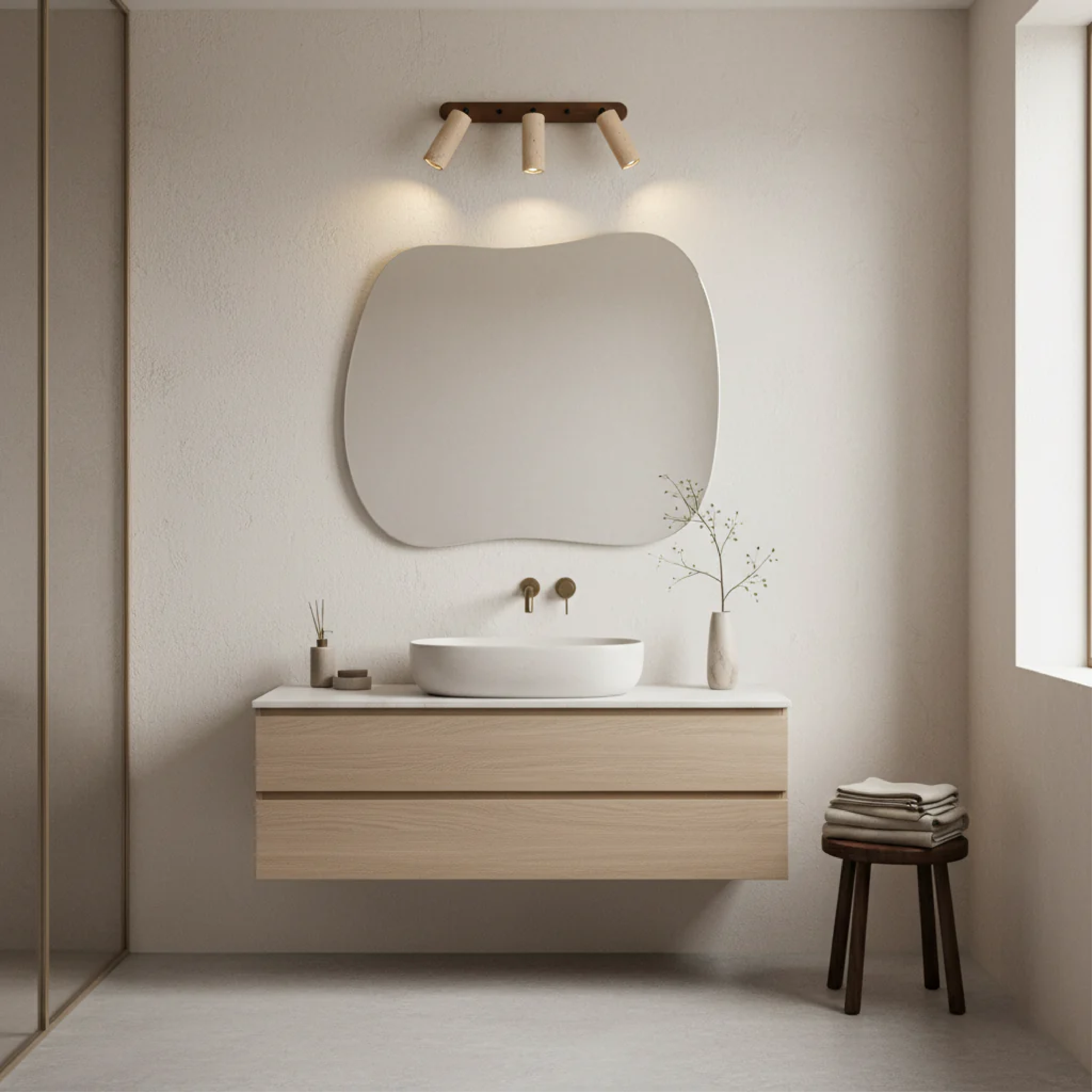 Aurivon | Drehbare Travertin-Wandleuchte mit einem Hauch von Retro-Charme