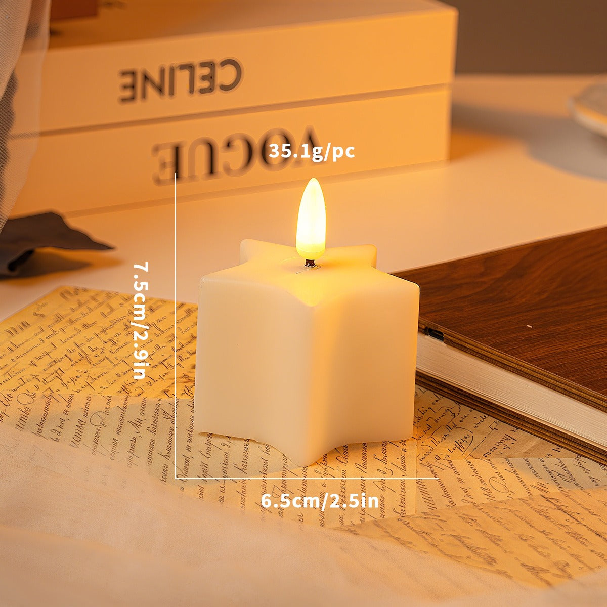 WinterShine – Elegante LED-Kerze im Schneeball-Design